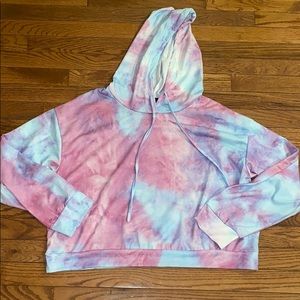 Tie Dye Light Weight Cropped Hoodie